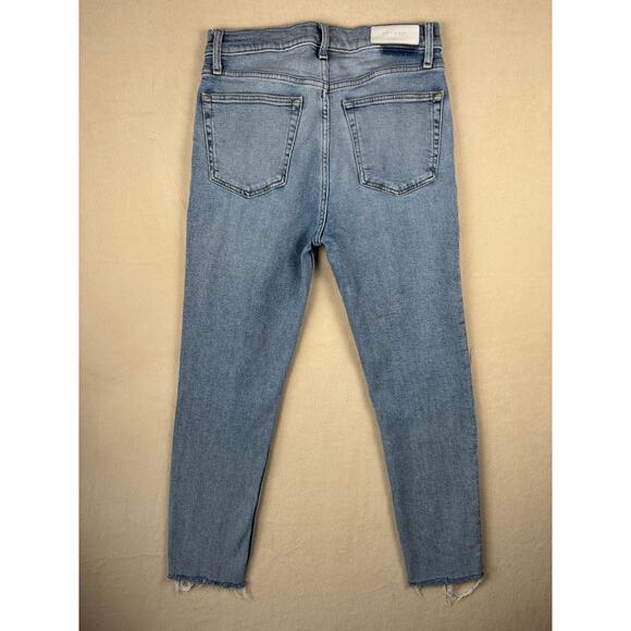 RE/DONE womens 90’s high rise ankle crop in light dusk destroy size 29 - Picture 2 of 10